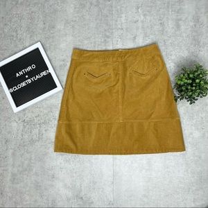 Anthropologie Maeve Mustard Yellow A-Line Skirt